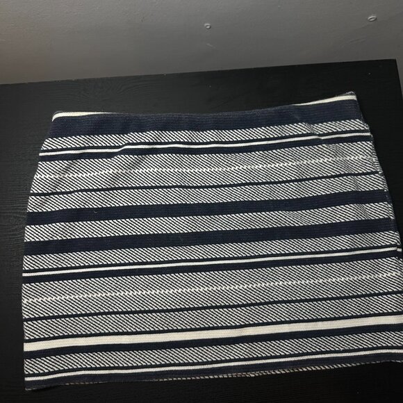 Zara Trafaluc Navy & White Striped Knit Mini Skirt – Size S - Picture 6 of 9